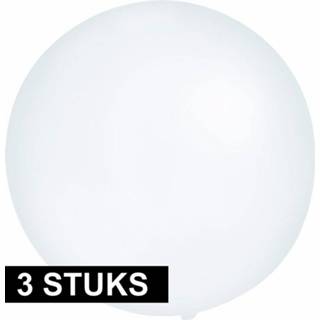 👉 Ballon witte wit kunststof groot active 10x ronde ballonnen van 60 cm