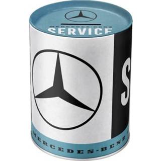 👉 Spaarpot zwart metaal kinderen active Mercedes-Benz Service 14 x 11 cm