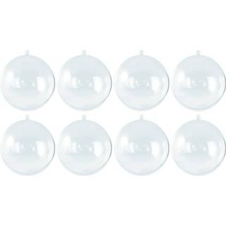 👉 Kerstbal transparant plastic kunststof active 8x vulbaar 10 cm