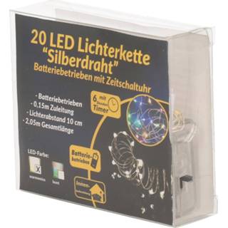 👉 Batterij zilver active witte Draadverlichting met warm LED lampjes 2 meter op batterijen timer