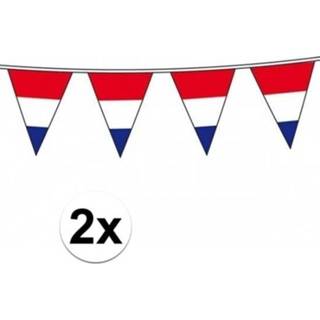 👉 Vlaggenlijn oranje kunststof active 2x Hollandse vlaggetjes
