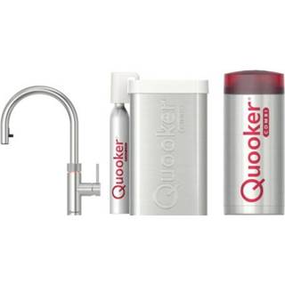 👉 RVS Quooker Flex kokendwaterkraan opbouw uitloop draaibaar met uittrekbare Combi reservoir & Cube 22XRVSCUBE 8714175951556