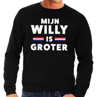 👉 Sweater zwart katoen mannen active Mijn Willy is groter voor heren