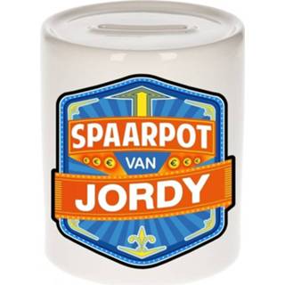 👉 Spaarpot multi keramiek jongens active naamlabels kinderen Kinder van Jordy