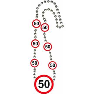 👉 Verkeersbord multi kunststof active Verjaardag ketting 50 jaar verkeersborden