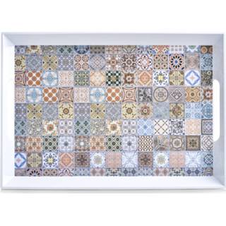 👉 Dienblad multi melamine active 1x Dienbladen met mozaiekprint 50 x 35 cm