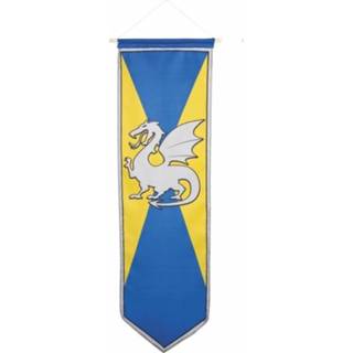 Ridder blauw geel multi active vlag met draak