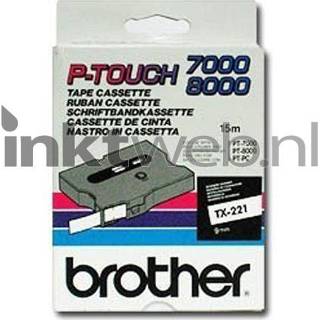 👉 Zwart wit Brother TX-221 op breedte 9 mm 4977766051392
