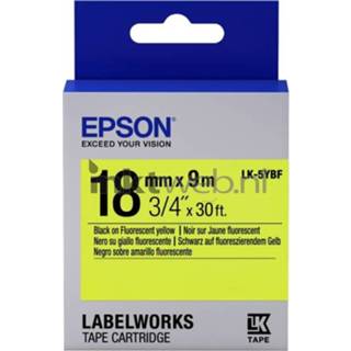 👉 Zwart geel Epson LK-5YBF op breedte 18 mm 8715946611488