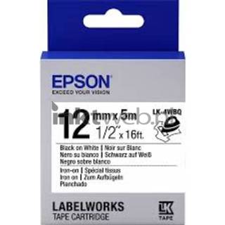 👉 Zwart wit Epson LK-4WBQ op breedte 12 mm 8715946611396