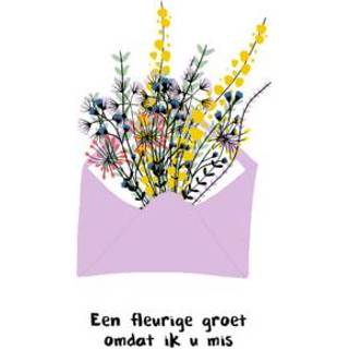 Bloemen Denken aan kaart | Greetz Lief