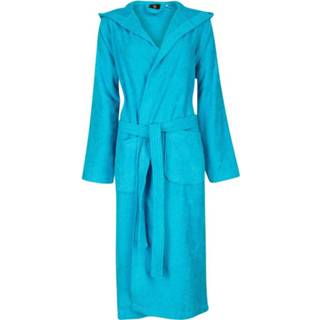 👉 Badjas blauwe katoen XS Badrock Aqua capuchon met naam borduren - badstof