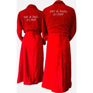 👉 Badjas rode velours XS Badrock unisex met naam borduren