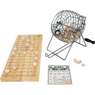 👉 Bingo spel hout metaal active Luxe metaal/hout complete set nummers 1-75 met molen en bingokaarten