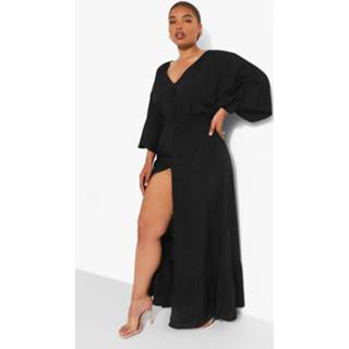 👉 Jurk Plus Maxi Met Knopen