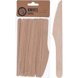 👉 Mes houten One Size bruin 80x messen wegwerp bestek 8719538715295