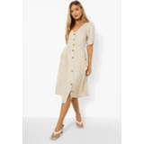 👉 Midi Jurk Met Knopen En Zakken, Stone