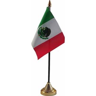 👉 Vlag multi polyester Mexico staande mini 10 x 15 cm