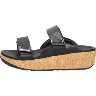 👉 Leather vrouwen zwart Fitflop - Remi Adjustable Slides 2600035273295 2600035233299