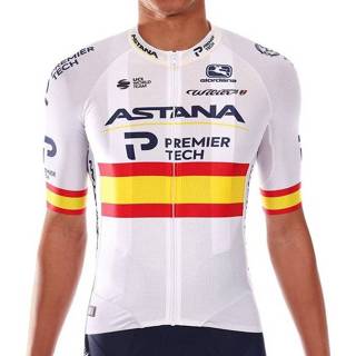 👉 Fietsshirt s active ASTANA - PREMIER TECH met korte mouwen FRC Spaans kampioen 2021, voor