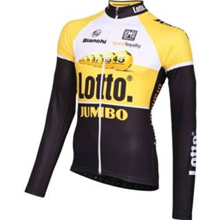 👉 LOTTO NL-JUMBO 2015 fietsshirt met lange mouwen, voor heren, Maat S, Fietsshirt,