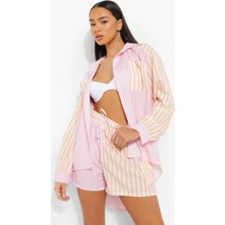 👉 Blous Contrasterend Gestreepte Baggy Blouse