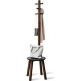 👉 Umbra Pillar Kapstok met Kruk - Zwart/Walnoot