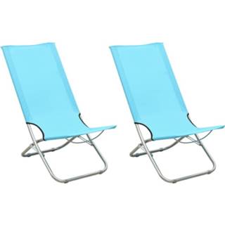 Strandstoel turkoois stof active Strandstoelen 2 st inklapbaar turquoise 8720286073308