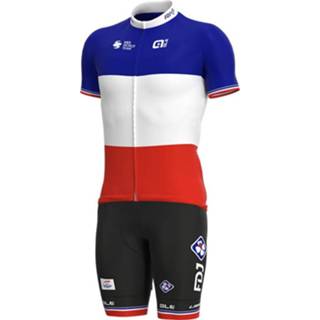 👉 Fietsshirt active mannen GROUPAMA-FDJ Franse kampioen 2021 Set (fietsshirt + fietsbroek), voor heren, Fie 4260627180806