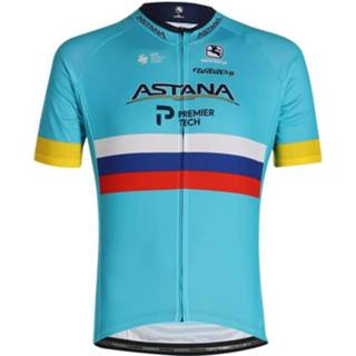 👉 ASTANA PRO TEAM Russische kampioen 2020 fietsshirt met korte mouwen, voor heren,