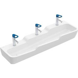 👉 Villeroy & Boch O.novo Kids wastafel met 3x1 kraangat 130x43cm zonder overloop wit 4A081301