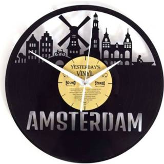 👉 Klok vinyl Amsterdam - Gemaakt Van Een Gerecyclede Plaat 6013920138146