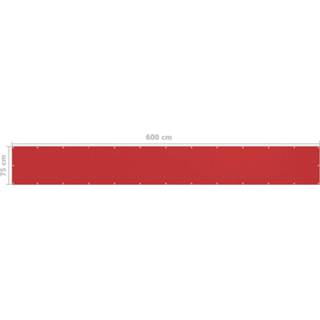 Balkonscherm rood active 75x600 cm HDPE 8720286095706