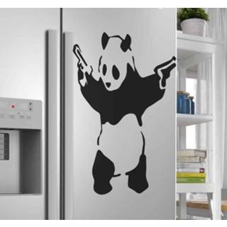 Koelkast nederlands stickers Banksy panda met geweren voor