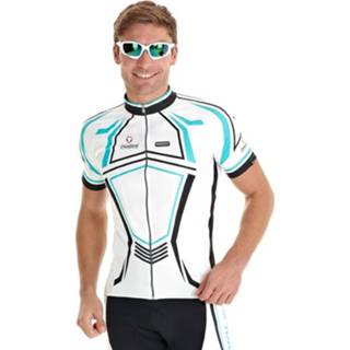 👉 NALINI PRO fietsshirt met korte mouwen Lupus, wit-turquoise-zwart, voor heren, M