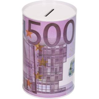 Spaarpot metalen active 500 euro biljet 8 x 15 cm