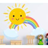 👉 Tekenfilm nederlands stickers Hemel cartoon zon en regenboog