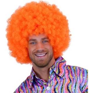 👉 Clowns pruik oranje synthetisch volwassenen active Knal pruiken