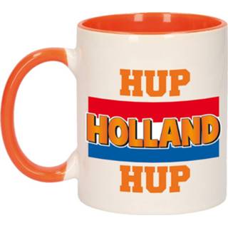 👉 Vlag active oranje wit Hup Holland met mok/ beker 300 ml