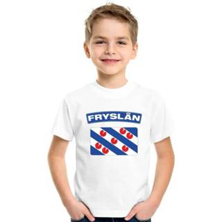 👉 Shirt wit katoen kinderen active flag jongens meisjes T-shirt Friesland vlag en