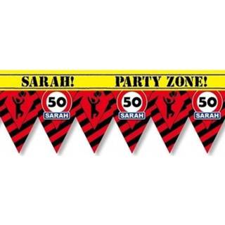 👉 Markeerlint multi plastic kunststof active vlaggetjes 50 Sarah 12 meter feestartikelen