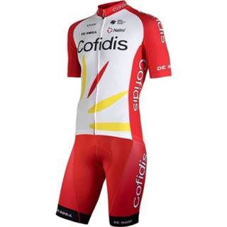 👉 Fietsshirt active mannen COFIDIS 2021 Set (fietsshirt + fietsbroek), voor heren, Fietskleding 4260697427078