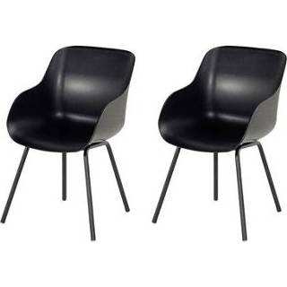 👉 Terras stoel aluminium zwart Hartman Sophie Rondo Organic Tuinstoel 2 st. 8711268576238
