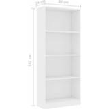 👉 Boekenkast met 4 schappen 60x24x142 cm spaanplaat wit