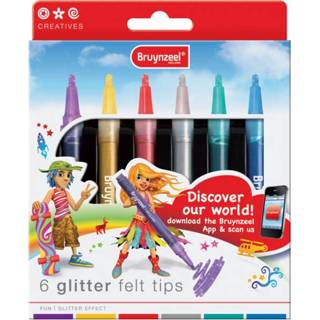 👉 Viltstift Bruynzeel Glitter Viltstiften, 6st. 8710141130284