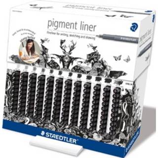 👉 Fineliner zwart Staedtler Pigment Liner Fineliner, Display Met 120 Stuks 4007817020197