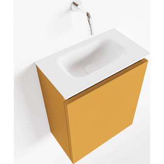 👉 Toiletmeubel talc MONDIAZ TURE 40cm ocher. EDEN wastafel midden geen kraangat 6017312452414