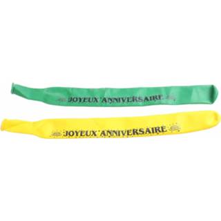 👉 Ballon groen geel Amscan Ballonnen Joyeux Anniversaire 120 Cm Groen/geel 2 Stuks 8719817169658