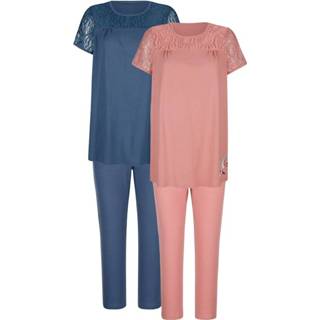 👉 Pyjama blauw roze Pyjama's per 2 stuks Blue Moon Rozenhout::Marine 4055706302220