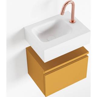 👉 Toiletmeubel talc andor MONDIAZ 40cm ocher. LEX wastafel links 1 kraangat 6017313175190